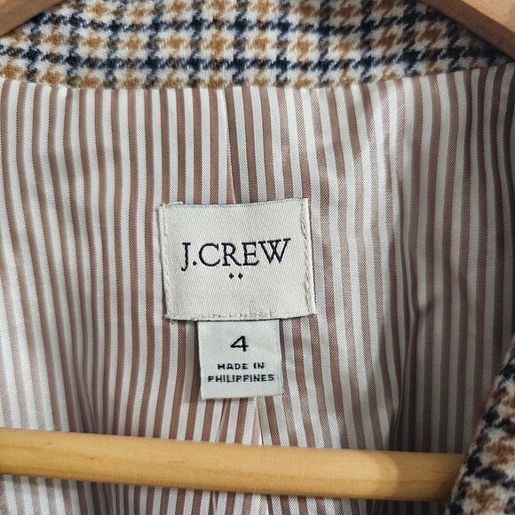 J CREW FACTORY Checkered One-Button Blazer Yellow Blue Size 4 NWT - Picture 7 of 9